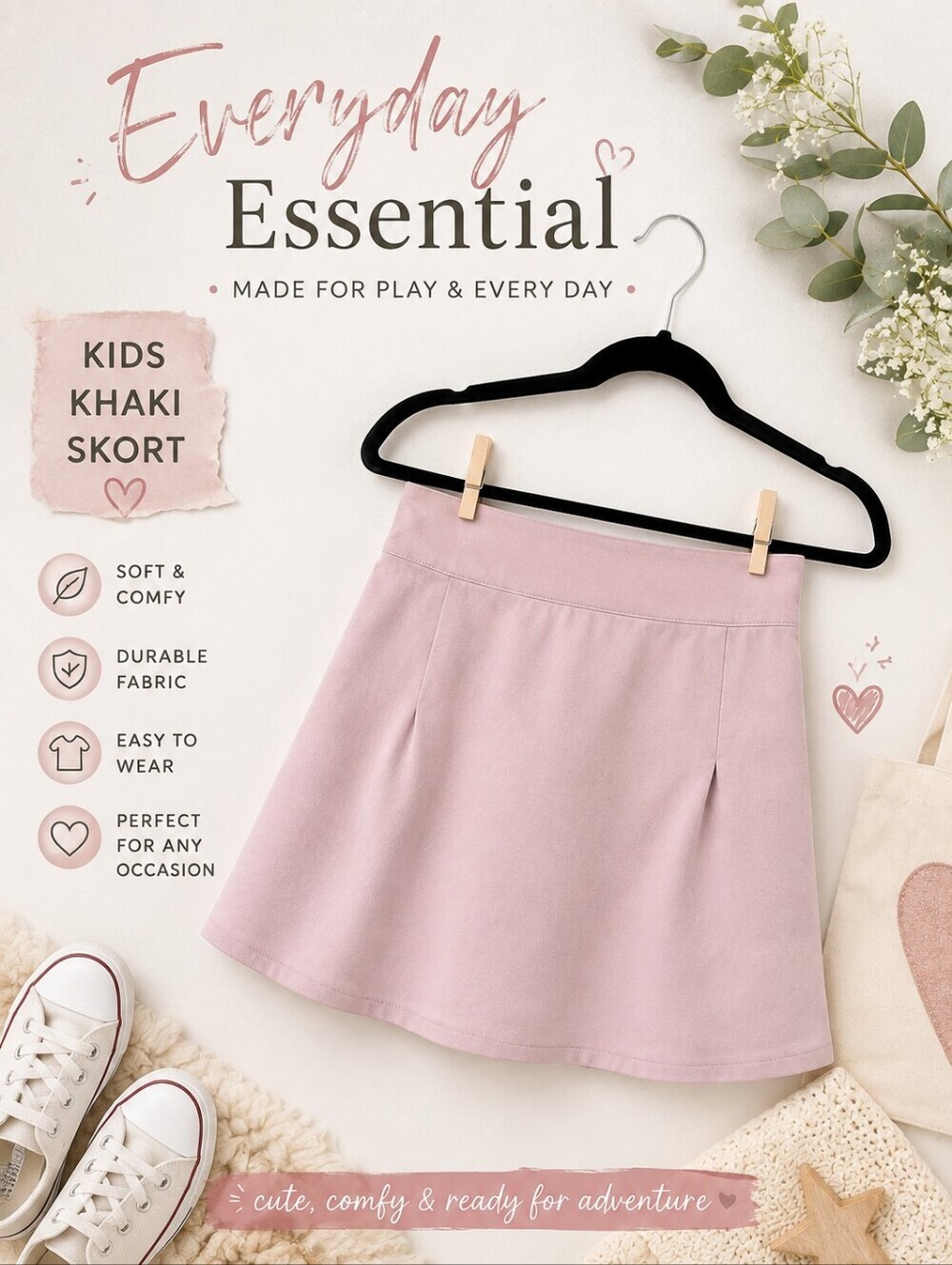 Kids Khaki Skort- School Approved